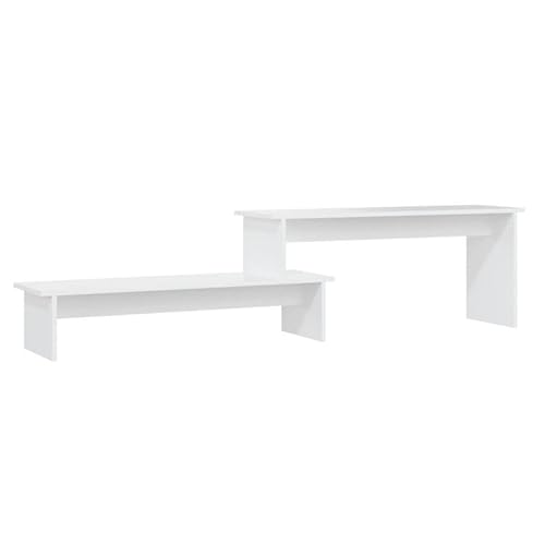 Eleganz TV-Schrank Weiß 180x30x43 cm aus Holzwerkstoff - Moderner Lautsprecher Unterbau für Wohnzimmer & Home Entertainment - Stilvoll & Platzsparend von Eleganz