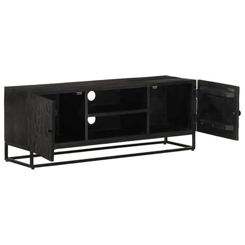 Eleganz TV-Schrank aus Massivholz Mango und Eisen | Wohnzimmermöbel-Set | Modern & Stabil | 110x30x40 cm | Schwarz | Ideal für kleine Räume Eleganz TV-Schrank aus Massivholz Mango und Eisen | Wohnzimmermöbel-Set | Modern & Stabil | 110x30x40 cm | Schwarz | Ideal für kleine Räume von Eleganz