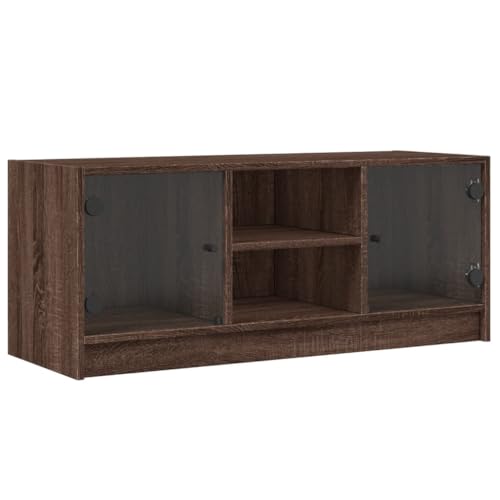 Eleganz TV-Schrank mit Glastüren in Eichen-Optik 102x37x42 cm - Moderner Holzwerkstoff & Glas - Ideal für Wohnzimmer & Home-Entertainment Eleganz TV-Schrank mit Glastüren in Eichen-Optik 102x37x42 cm - Moderner Holzwerkstoff & Glas - Ideal für Wohnzimmer & Home-Entertainment von Eleganz