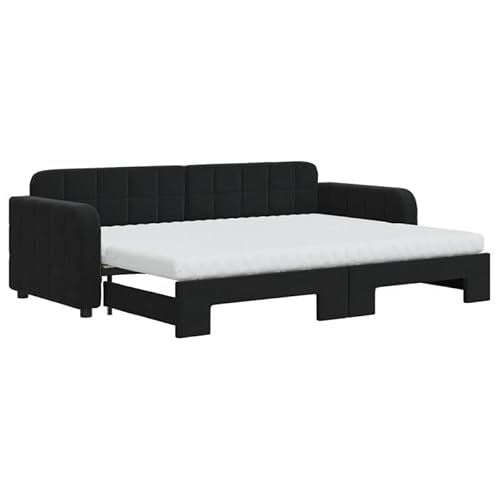 Eleganz Tagesbett Ausziehbar mit Matratzen - Schwarzes Samt 80x200 cm - Platzsparendes Jugendbett & Gästebett - Langlebig & Stilvoll für kleine Räume Eleganz Tagesbett Ausziehbar mit Matratzen - Schwarzes Samt 80x200 cm - Platzsparendes Jugendbett & Gästebett - Langlebig & Stilvoll für kleine Räume von Eleganz