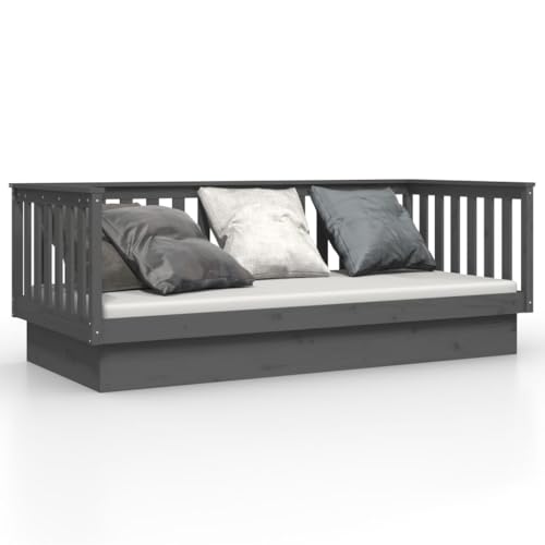 Eleganz Tagesbett Grau 80x200 cm aus Massivholz Kiefer - Kinderbett & Gästebett - Langlebig & Natürlich - Perfekt für kleine Räume von Eleganz