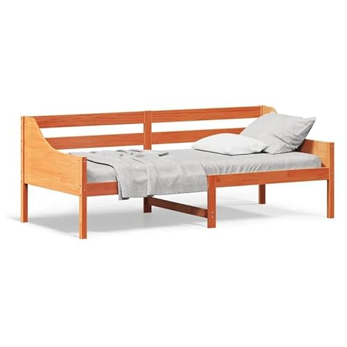 Eleganz Tagesbett Kiefer Massivholz 100x200 cm wachsbraun | Kinderbett & Gästebett | Langlebig & Natürlich | Perfekt für kleine Räume von Eleganz