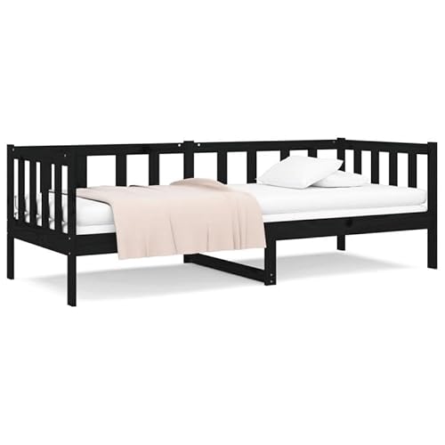 Eleganz Tagesbett Schwarz 90x190 cm aus Massivholz Kiefer - Kinderbett & Jugendbett, langlebig & stabil, ideal für kleine Räume, naturnahes Design Eleganz Tagesbett Schwarz 90x190 cm aus Massivholz Kiefer - Kinderbett & Jugendbett, langlebig & stabil, ideal für kleine Räume, naturnahes Design von Eleganz