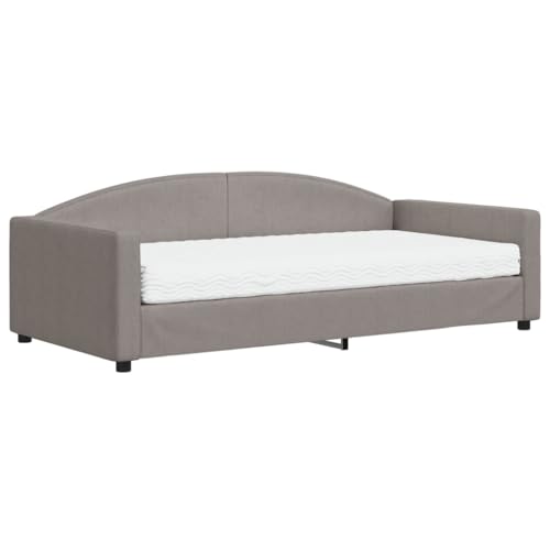Eleganz Tagesbett mit Matratze 100x200 cm Taupe Stoff - Bequemes Sofatagbett für Gastzimmer & Wohnbereich, Platzsparend & Langlebig Eleganz Tagesbett mit Matratze 100x200 cm Taupe Stoff - Bequemes Sofatagbett für Gastzimmer & Wohnbereich, Platzsparend & Langlebig von Eleganz
