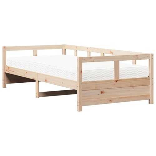 Eleganz Tagesbett mit Matratze 80x200 cm aus Massivholz Kiefer - Langlebiges Kinderbett für Kleinkinder & Jugendzimmer - Natürliches & Stabiles Tagesbett für sicheres Schlafen Eleganz Tagesbett mit Matratze 80x200 cm aus Massivholz Kiefer - Langlebiges Kinderbett für Kleinkinder & Jugendzimmer - Natürliches & Stabiles Tagesbett für sicheres Schlafen von Eleganz