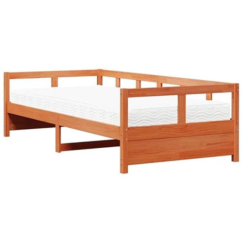 Eleganz Tagesbett mit Matratze 90x190 cm | Massivholz Kiefer Natur | Kinderbett & Gästebett | Langlebig & Stilvoll | Ideal für kleine Räume von Eleganz