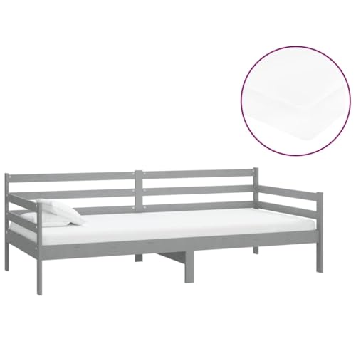 Eleganz Tagesbett mit Matratze 90x200 cm Grau Kiefer Massivholz - Langlebiges Tagesbett für Gastzimmer & Kinderzimmer - Natürliche Kiefer Holz für Erholsamen Schlaf Eleganz Tagesbett mit Matratze 90x200 cm Grau Kiefer Massivholz - Langlebiges Tagesbett für Gastzimmer & Kinderzimmer - Natürliche Kiefer Holz für Erholsamen Schlaf von Eleganz