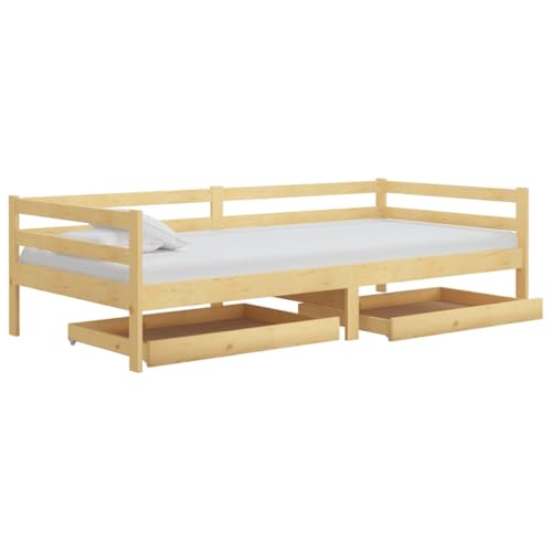Eleganz Tagesbett mit Schubladen 90x200 cm aus Massivholz Kiefer - Platzsparendes Kinderbett oder Gästebett mit Stauraum - Natürliche und stabile Schlafmöbel für kleine Räume Eleganz Tagesbett mit Schubladen 90x200 cm aus Massivholz Kiefer - Platzsparendes Kinderbett oder Gästebett mit Stauraum - Natürliche und stabile Schlafmöbel für kleine Räume von Eleganz
