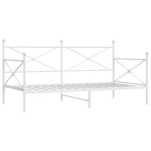 Eleganz Tagesbett ohne Matratze 100x200 cm Weiß - Stahlgestell, robust & platzsparend für Gastzimmer, Kinderzimmer oder kleine Wohnungen von Eleganz
