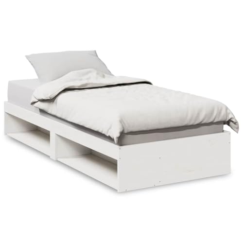 Eleganz Tagesbett ohne Matratze 80x200 cm aus Massivholz Kiefer - Weiß, langlebig & stabil für Kinderzimmer, Gastzimmer oder kleine Räume von Eleganz