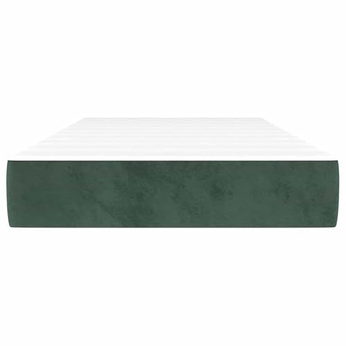 Eleganz Taschenfederkernmatratze 90x200 cm Samt - Federkernmatratze mit Samtbezug (100% Polyester) für optimalen Schlafkomfort - Dunkelgrün von Eleganz