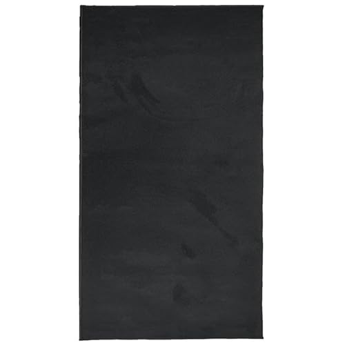 Eleganz Teppich Oviedo Kurzflor Schwarz 60x110 cm - 100% Polyester, pflegeleicht & langlebig, ideal für Wohnzimmer, Schlafzimmer oder Büro von Eleganz