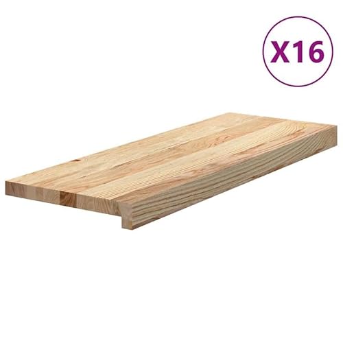 Eleganz Treppenstufen aus Eichenholz – 16 Stück unbehandelt 70x30x2 cm – Massivholz für dauerhafte Stabilität – Ideal für Treppen und Terrassen von Eleganz