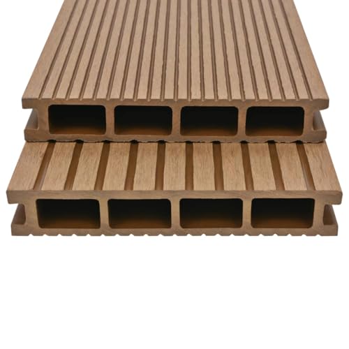 Eleganz WPC Hohlkammer Terrassendielen mit Zubehör 30 m² 4 m Teak - Langlebig & pflegeleicht für Terrassen & Balkone - Holz-Kunststoff-Verbundwerkstoff von Eleganz