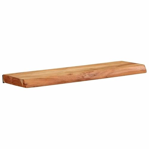 Eleganz Wandregal 2er-Set aus massivem Akazienholz mit natürlichem Finish - Stabile Regale für Küche, Bad & Wohnzimmer - 60x20x3,5 cm - Eisenhalterungen für sicheren Halt von Eleganz