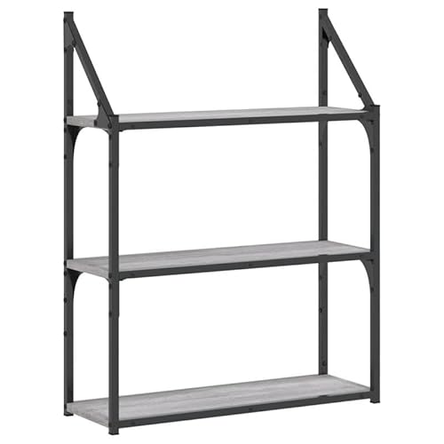Eleganz Wandregal Grau Sonoma 60x21x78,5 cm - Holzwerkstoff & Stahl - 3 Fächer für Wohnzimmer, Küche oder Flur - Stabile Aufbewahrung & Modernes Design Eleganz Wandregal Grau Sonoma 60x21x78,5 cm - Holzwerkstoff & Stahl - 3 Fächer für Wohnzimmer, Küche oder Flur - Stabile Aufbewahrung & Modernes Design von Eleganz