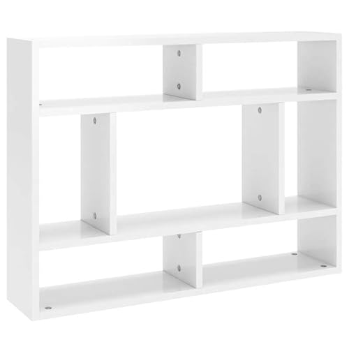 Eleganz Wandregal Hochglanz Weiß 75x16x55 cm aus Holzwerkstoff - Modernes Regal für Küche, Bad oder Wohnzimmer - Stabile Aufbewahrung & Platzsparend von Eleganz