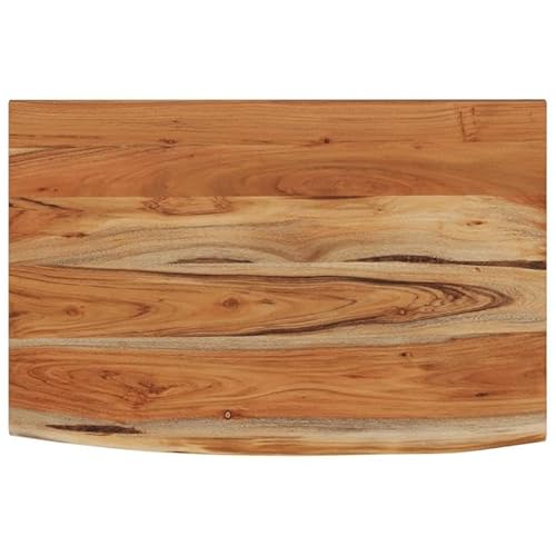 Eleganz Wandregal aus Akazien-Massivholz 70x40x3,8 cm - Natürliche Baumkante für Rustikale Einrichtung - Rechteckige Tischplatte für Küche, Wohnzimmer oder Büro von Eleganz