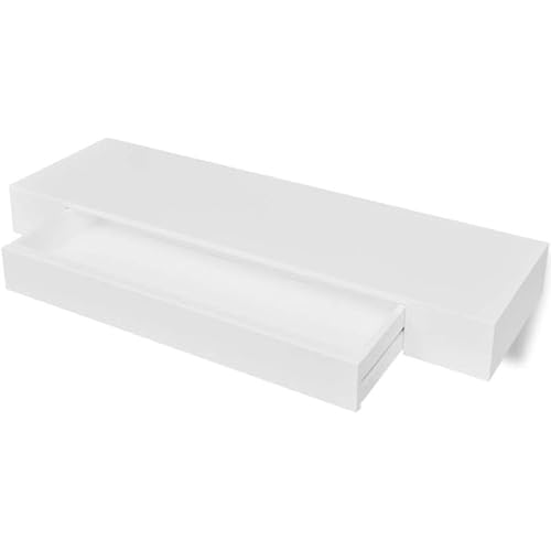 Eleganz Wandregal mit Schublade - Modernes MDF Regal mit mattem Finish für Küche, Bad & Wohnzimmer - Stilsicheres Aufbewahrungsregal für kleine Räume von Eleganz