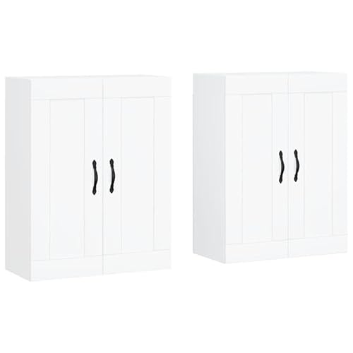 Eleganz Wandschränke 2 Stück Weiß - Modernes Wohnzimmermöbel-Set aus Holzwerkstoff & Aluminiumlegierung - Platzsparend & Langlebig für Kleine Räume Eleganz Wandschränke 2 Stück Weiß - Modernes Wohnzimmermöbel-Set aus Holzwerkstoff & Aluminiumlegierung - Platzsparend & Langlebig für Kleine Räume von Eleganz