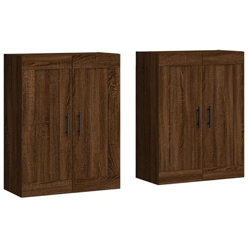 Eleganz Wandschränke Set 2 STK. Braun Eichen-Optik - Wohnzimmermöbel aus Holzwerkstoff, platzsparend & modern - Ideal für kleine Räume von Eleganz