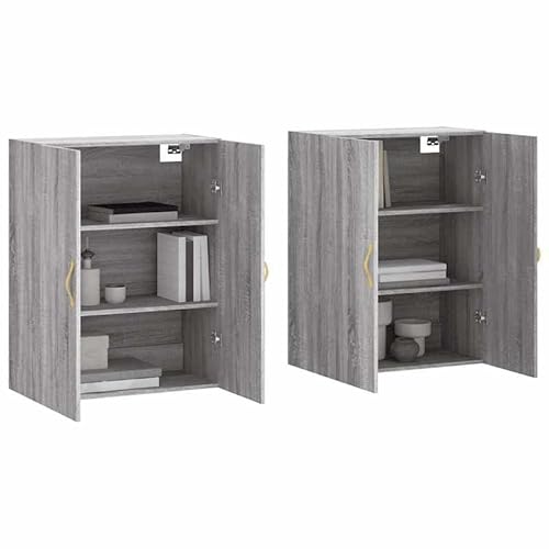 Eleganz Wandschränke Set 2 STK. Grau Sonoma - Modernes Wohnzimmermöbel aus Holzwerkstoff, Platzsparend & Stabil, 69,5x34x90 cm Eleganz Wandschränke Set 2 STK. Grau Sonoma - Modernes Wohnzimmermöbel aus Holzwerkstoff, Platzsparend & Stabil, 69,5x34x90 cm von Eleganz