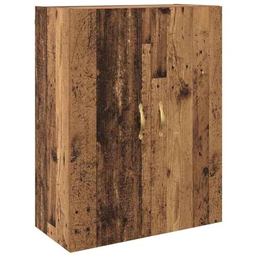 Eleganz Wandschrank Altholz 69.5x34x90cm - Wohnzimmermöbel-Set aus Holzwerkstoff, stilvoll & platzsparend - Perfekt für kleine Räume & Moderne Einrichtungen von Eleganz