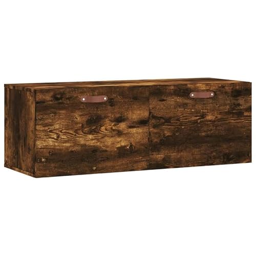 Eleganz Wandschrank Räuchereiche 100x36,5x35 cm aus Holzwerkstoff - Moderner Stauraum für Wohnzimmer | Langlebig & Platzsparend | Ideal für kleine Räume von Eleganz