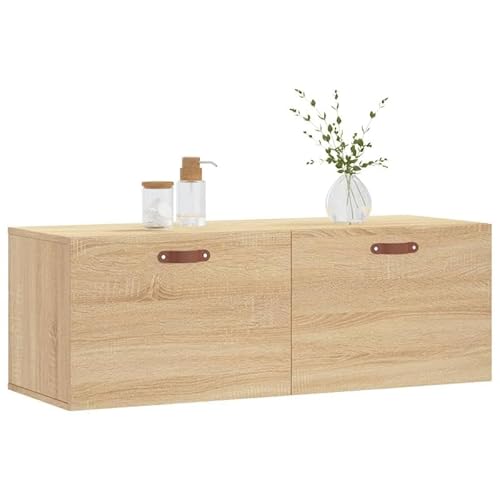 Eleganz Wandschrank Sonoma-Eiche 100x36,5x35 cm aus Holzwerkstoff - Wohnzimmermöbel-Set platzsparend & stilvoll für kleine Räume - Moderner Aufbewahrungsschrank mit natürlicher Holzoptik Eleganz Wandschrank Sonoma-Eiche 100x36,5x35 cm aus Holzwerkstoff - Wohnzimmermöbel-Set platzsparend & stilvoll für kleine Räume - Moderner Aufbewahrungsschrank mit natürlicher Holzoptik von Eleganz