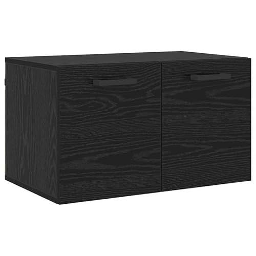 Eleganz Wandschrank aus Holzwerkstoff in schwarzer Eiche 60x36.5x35 cm - Moderner Wohnzimmerschrank für Stauraum & Organisation von Eleganz