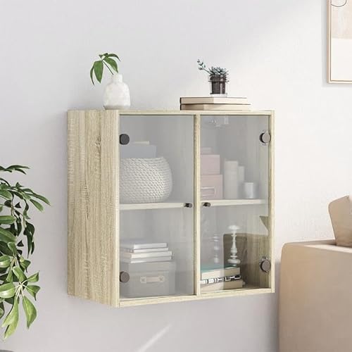 Eleganz Wandschrank mit Glastüren Sonoma-Eiche 68x37x68,5 cm - Moderner Wohnzimmerschrank aus Holzwerkstoff & Glas - Stilvolles Möbelstück für Wohnzimmer, Flur oder Schlafzimmer Eleganz Wandschrank mit Glastüren Sonoma-Eiche 68x37x68,5 cm - Moderner Wohnzimmerschrank aus Holzwerkstoff & Glas - Stilvolles Möbelstück für Wohnzimmer, Flur oder Schlafzimmer von Eleganz