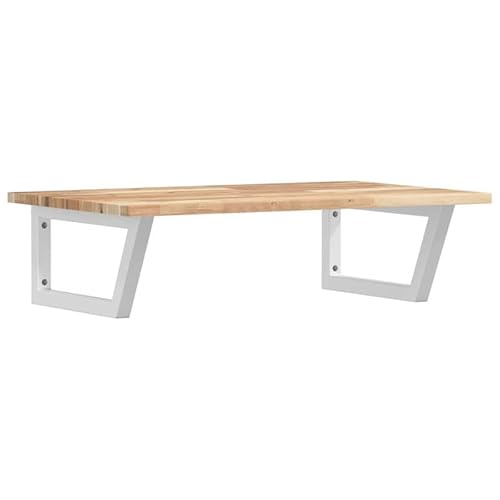 Eleganz Waschbeckenregal aus massivem Akazienholz (unbehandelt) - Badezimmermöbel-Set für Wandmontage | Stabile Aufbewahrung für Handtücher & Kosmetik | Stahlrahmen & natürliches Holzdesign von Eleganz