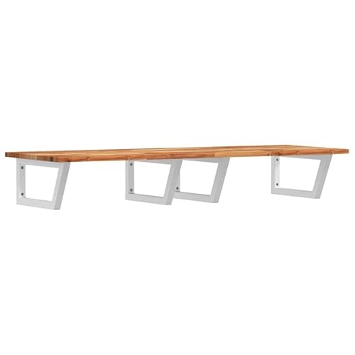 Eleganz Waschbeckenregal aus massivem Akazienholz mit Naturöl-Finish - Stabile Wandmontage für Badezimmer - Stahl & Holz Design - Stauraum-Lösung für Handtücher & Accessoires von Eleganz