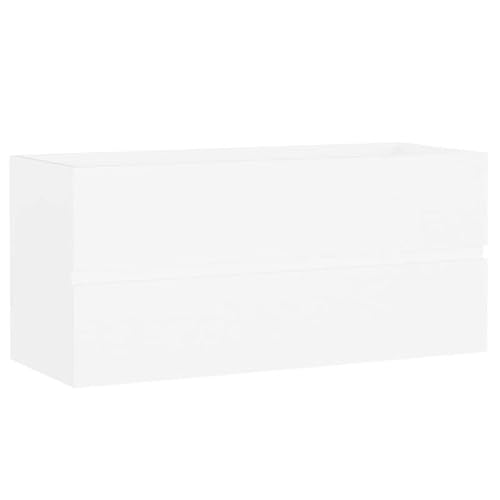 Eleganz Waschbeckenunterschrank Weiß 100x38,5x45 cm aus Holzwerkstoff - Badezimmermöbel-Set mit hoher Stabilität und stylischem Design, perfekt für Moderne Bäder von Eleganz