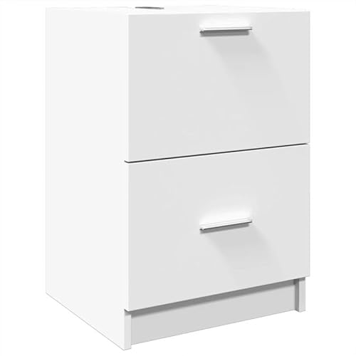 Eleganz Waschbeckenunterschrank Weiß 40x37x59 cm aus Holzwerkstoff - Badezimmermöbel-Set mit stabilem Design & viel Stauraum, perfekt für kleine Bäder von Eleganz