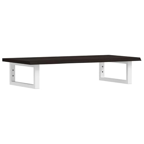 Eleganz Waschtischplatte mit Halterung aus Stahl und massivem Eichenholz - Badezimmermöbel-Set für modernes Design, dunkle Oberfläche & langlebige Qualität von Eleganz