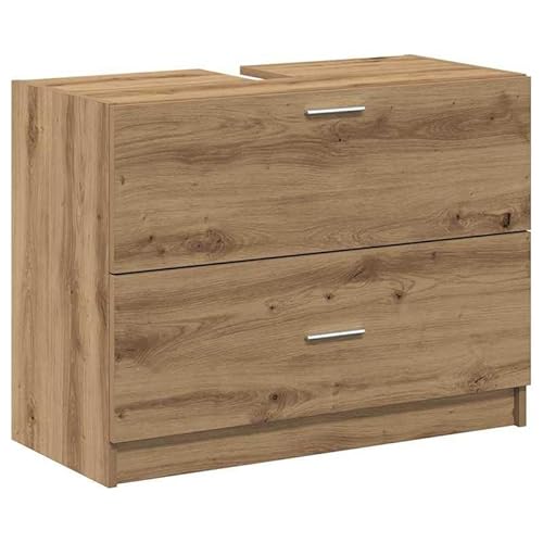 Eleganz Waschtischschrank Artisan Eiche 78x37x59cm aus Holzwerkstoff - Modernes Badezimmermöbel-Set für stilvolles Wohnen - Langlebig und platzsparend von Eleganz