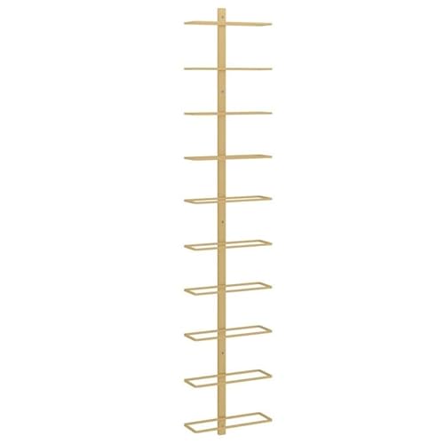 Eleganz Weinregal Wandmontage für 10 Flaschen - Golden Metall - Stilvolles Wandregal für Küche, Wohnzimmer oder Weinkeller - Platzsparend & Stabil Eleganz Weinregal Wandmontage für 10 Flaschen - Golden Metall - Stilvolles Wandregal für Küche, Wohnzimmer oder Weinkeller - Platzsparend & Stabil von Eleganz