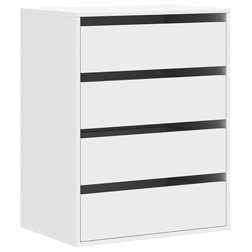 Eleganz Weiße Kommode 60x41x76 cm aus Holzwerkstoff - Schlichter Stauraum für Wohnzimmer, Schlafzimmer oder Flur - Modernes Möbelstück mit hoher Stabilität von Eleganz