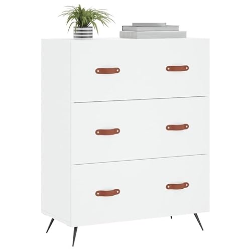Eleganz Weiße Kommode aus Holzwerkstoff und Metall, 69,5x34x90 cm - Modernes Wohnzimmermöbel-Set, Stauraum Lösung für kleine Räume, langlebig und stilvoll Eleganz Weiße Kommode aus Holzwerkstoff und Metall, 69,5x34x90 cm - Modernes Wohnzimmermöbel-Set, Stauraum Lösung für kleine Räume, langlebig und stilvoll von Eleganz