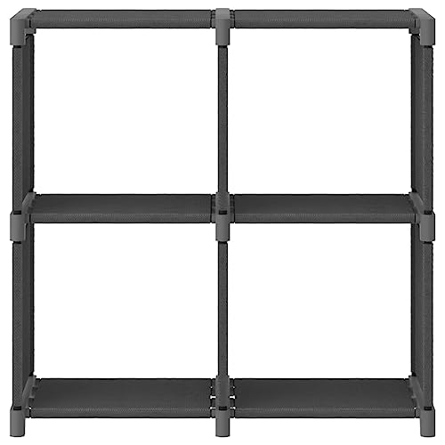 Eleganz Würfel-Regal 4 Fächer Grau 69x30x72,5 cm - Stoffs Regalsystem für Wohnzimmer & Schlafzimmer - Stahlrahmen & 100% Polyester - Platzsparend & Stilvoll von Eleganz