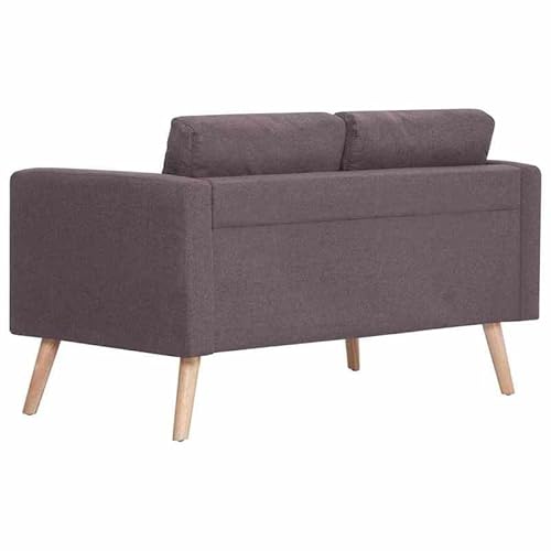 Eleganz Zweisitzer Sofa aus Stoff in Taupe – Futon für Wohnzimmer oder Schlafzimmer – Bequem und platzsparend – Ideal für kleine Räume von Eleganz