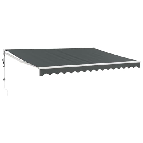 Elektrische Markise mit Kurbel 4x3 m Anthrazit - Perfekter Sonnenschutz für Terrasse & Garten - Robust & Langlebig von Eleganz
