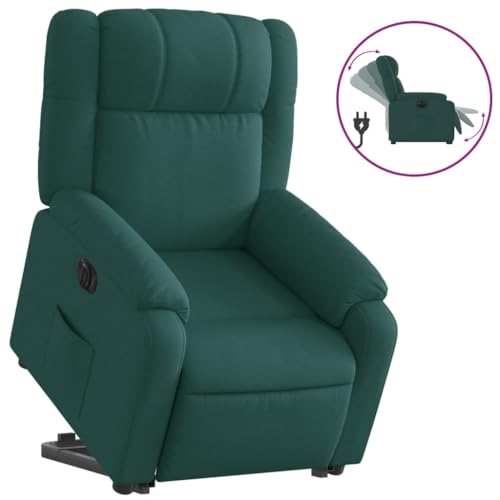 Elektrischer Relaxsessel mit Aufstehhilfe - Dunkelgrüner Stoff-Ottoman für Wohnzimmer & Schlafzimmer - Bequem & Praktisch für Senioren von Eleganz