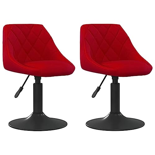 Esszimmerstühle 2 Stück - Drehbar & Weinrot Samt - Hochwertige Drehstühle für Wohnzimmer & Küche - Bequeme Sitzmöbel mit elegantem Design von Eleganz