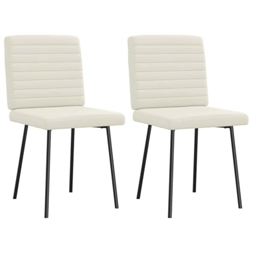 Esszimmerstühle 2er Set Creme Samt - Moderne Veloursstühle für Wohnzimmer & Küche, Bequeme & Stabile Stühle mit Hochwertigem Bezug - Elegantes Design für Gastgeber von Eleganz