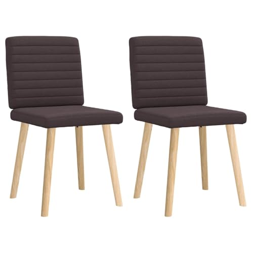 Esszimmerstühle 2er Set Dunkelbraun Stoff – Bequeme & Langlebige Stühle für Wohnzimmer oder Küche – Elegantes Design für Gemütlichkeit & Stil von Eleganz