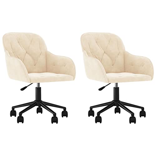 Esszimmerstühle 2er Set drehbar - Creme Samt - Moderne Drehstühle für Wohnzimmer & Essbereich - Bequem & langlebig - Elegante Designerstühle Esszimmerstühle 2er Set drehbar - Creme Samt - Moderne Drehstühle für Wohnzimmer & Essbereich - Bequem & langlebig - Elegante Designerstühle von Eleganz