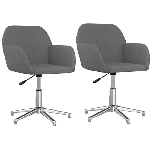 Esszimmerstühle 2er Set drehbar hellgrau Stoff - Moderne Drehstühle für Küche & Wohnzimmer, bequem & langlebig - Ideal für kleine Räume von Eleganz