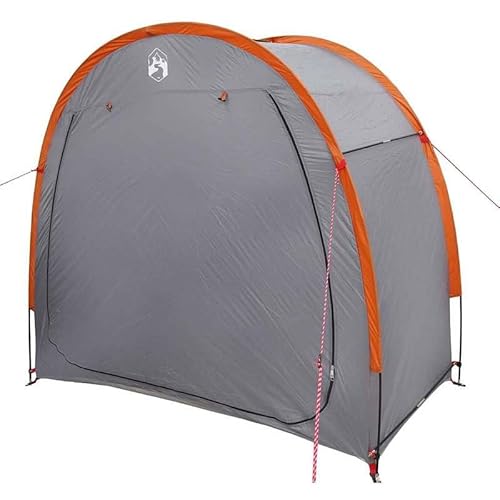 Fahrradgarage mit Dach Grau und Orange 210 x 90 x 174 cm – Robuste Aufbewahrung für Fahrräder, wetterfest aus Polyester & Polyethylen, ideal für Garten, Terrasse oder Balkon von Eleganz